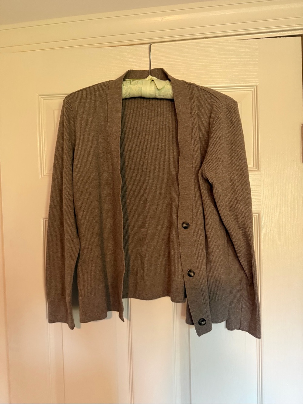 Uniqlo Brown Ribbed Button-Front Women's Cardigan